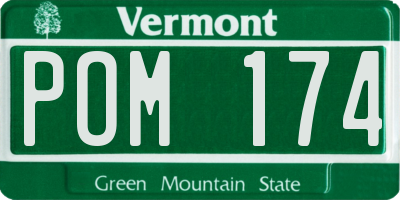 VT license plate POM174