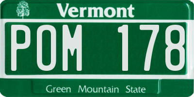 VT license plate POM178