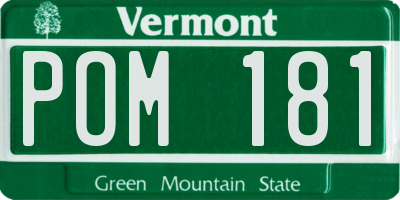VT license plate POM181