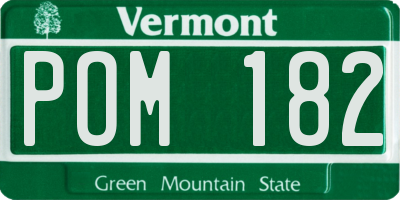 VT license plate POM182
