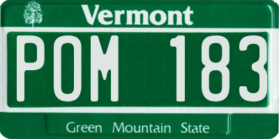 VT license plate POM183