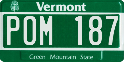 VT license plate POM187