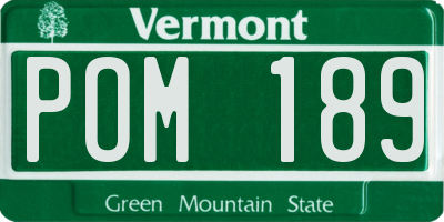 VT license plate POM189