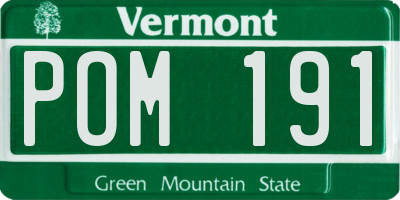 VT license plate POM191