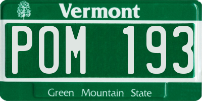 VT license plate POM193