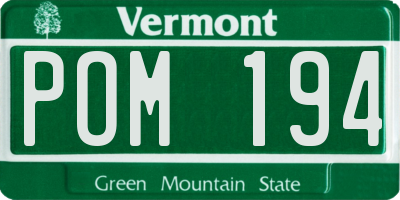 VT license plate POM194