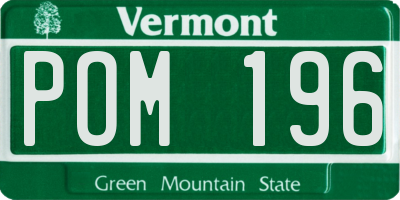 VT license plate POM196