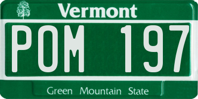 VT license plate POM197