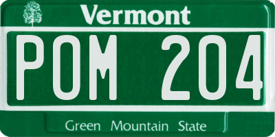 VT license plate POM204