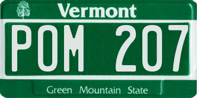 VT license plate POM207