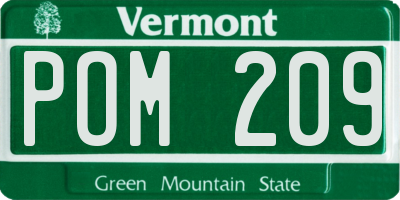 VT license plate POM209