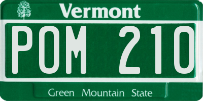 VT license plate POM210
