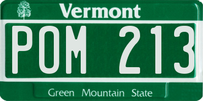 VT license plate POM213