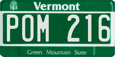 VT license plate POM216