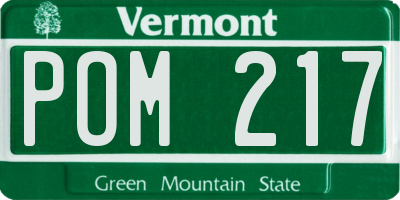 VT license plate POM217