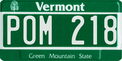 VT license plate POM218