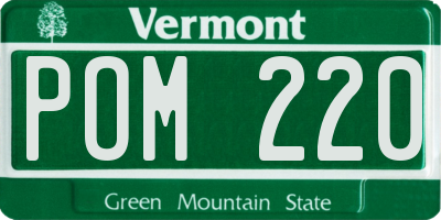 VT license plate POM220