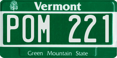 VT license plate POM221