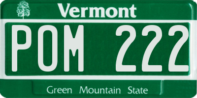 VT license plate POM222