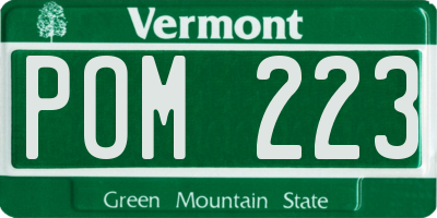 VT license plate POM223