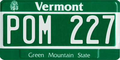 VT license plate POM227
