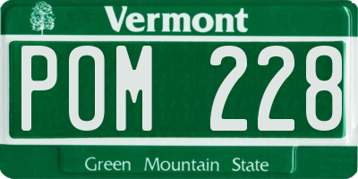 VT license plate POM228