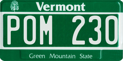 VT license plate POM230