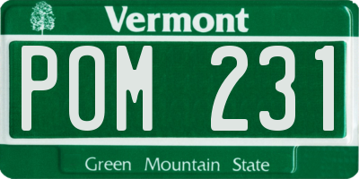 VT license plate POM231