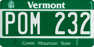 VT license plate POM232