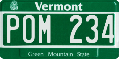 VT license plate POM234