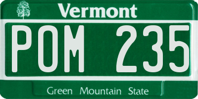 VT license plate POM235