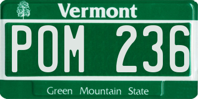 VT license plate POM236