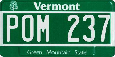 VT license plate POM237