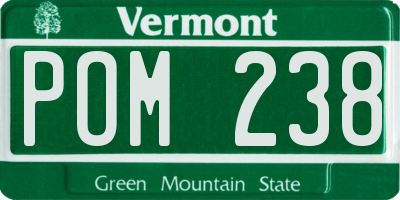 VT license plate POM238