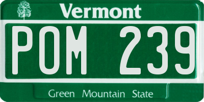 VT license plate POM239