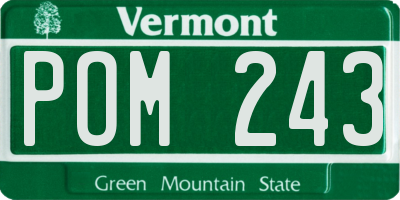 VT license plate POM243