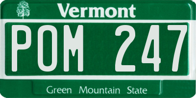 VT license plate POM247