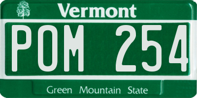 VT license plate POM254