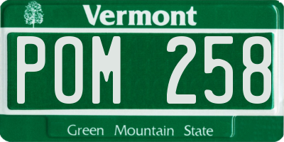 VT license plate POM258