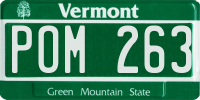 VT license plate POM263