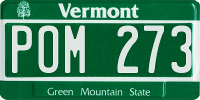 VT license plate POM273