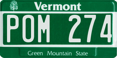 VT license plate POM274