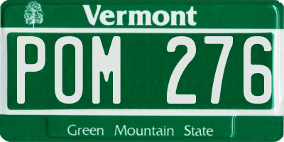 VT license plate POM276