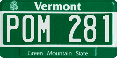 VT license plate POM281