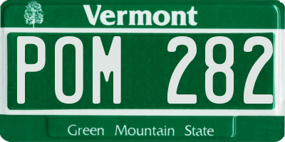 VT license plate POM282