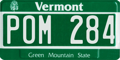 VT license plate POM284