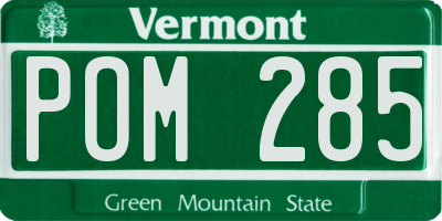 VT license plate POM285