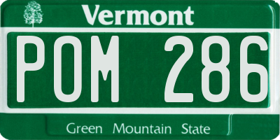 VT license plate POM286