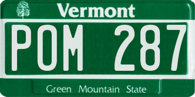 VT license plate POM287