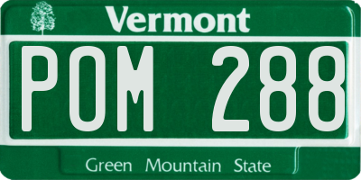 VT license plate POM288